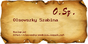 Olsovszky Szabina névjegykártya